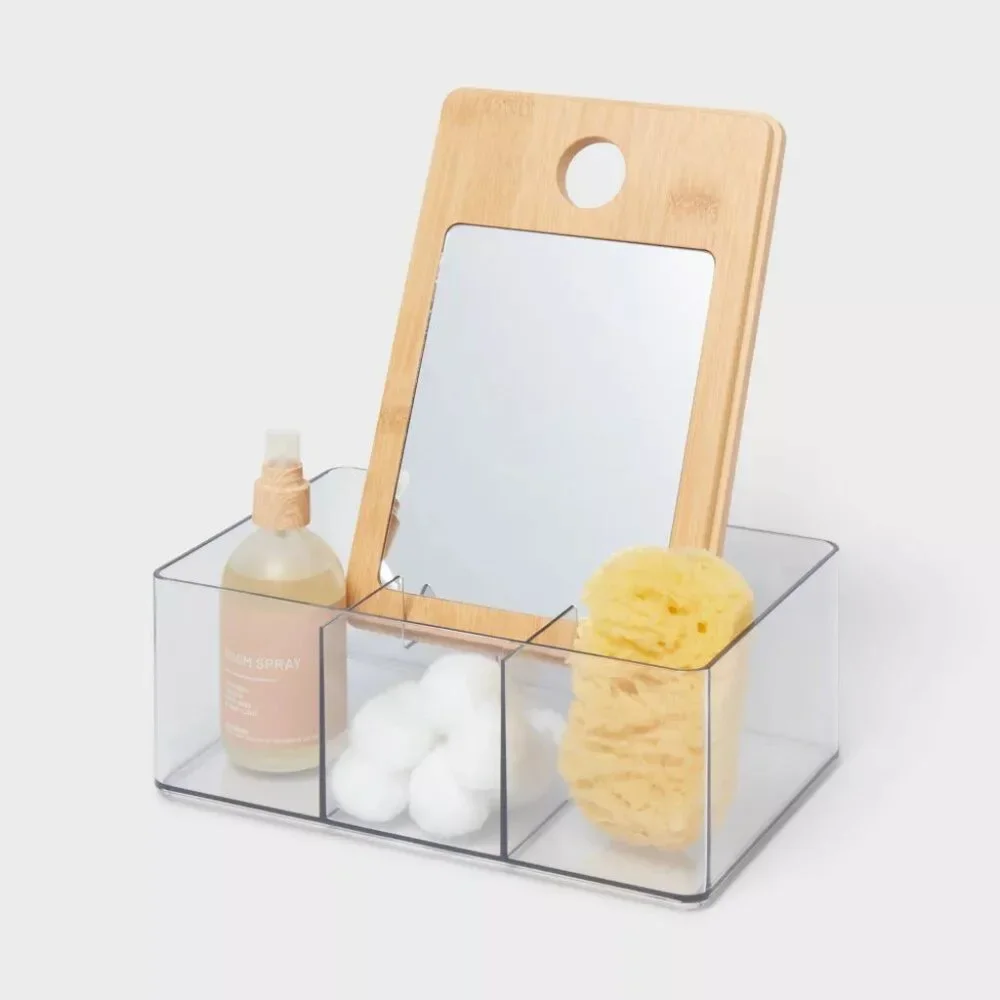 NEW Cosmetic Storage Container with Bamboo Lid - Brightroom™